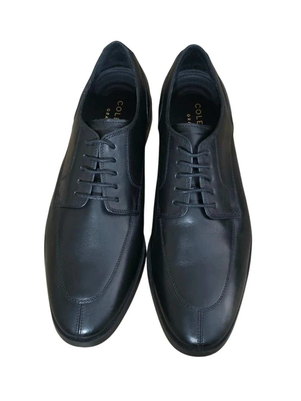 Cole Haan Men's Size 9M US Grand OS Black Leather Apron Split Toe Oxford Shoes